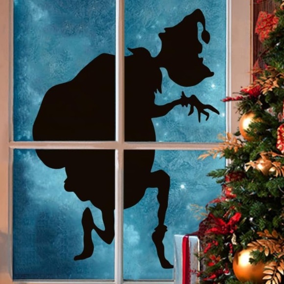 Merry Grinchmas vinyl window cling decal The Grinch Christmas black Large - Picture 1 of 5